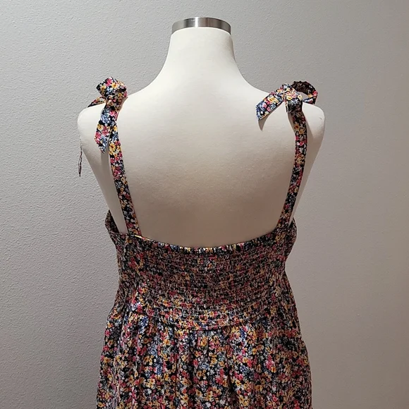 OLD NAVY DITSY FLORAL MINI DRESS   CAMI TANK TOP BOHEMIAN RUFFLE HEM XL PETITE - Picture 8 of 12